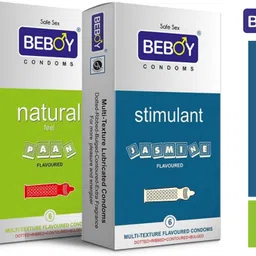 Multi-Textured 4-in-1 Dotted, Ribbed, Contoured and Bulged Condoms - 60 Condom-image-44