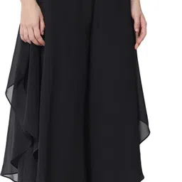 all ways you Women Flared Black Georgette Trousers image 4