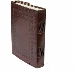 anshika international Original Leather Retro Vintage Personal Diary with Lock & Key, 100 Unruled Handmade Pages - Brown, 7 x 5 x 2 inches Regular Diary Unruled 100 Pages image 4