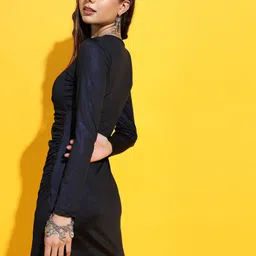 tokyo talkies Women Bodycon Black Above Knee/Mid Thigh Length Dress image 2