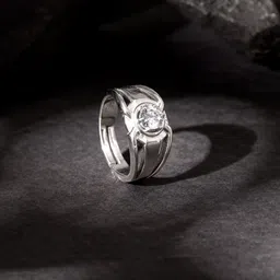 925 Silver Fashionable Ring For Him Silver Zircon Rhodium Plated Ring-image-41