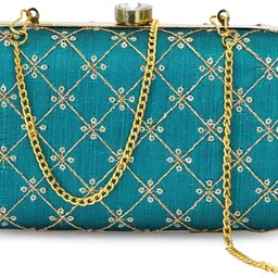 d'vine luxe Party Blue, Gold Clutch image 5