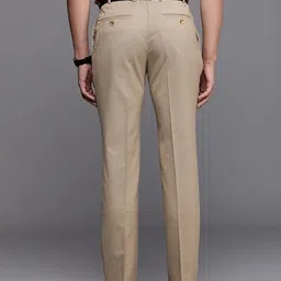 raymond Men Slim Fit Brown Polyester Trousers image 3