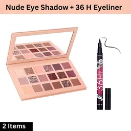 fozzby Multi Shades 18 Colour Nude Edition Eyeshadow 18 Shades & 36H Eyeliner-picture-43