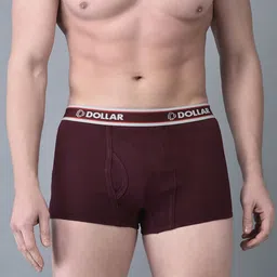 dollar bigboss Pack of 2 Combed Cotton Double Pouch Support Solid Men Trunk image 2