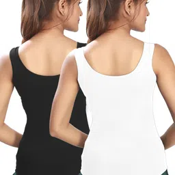 alba fashions Women Black, White Camisole image 2