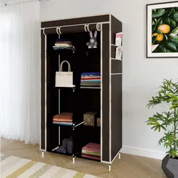 huenish Plastic Wardrobe Clothes Almira, 1 Hanging Space, 8 Shelves, 1 Side Pocket PP Collapsible Wardrobe-picture-35