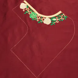 vivida enterprise Unstitched Art Silk Blouse Material Embroidered image 4