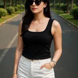 vairagee Beach Wear Sleeveless Solid Women Black Top image 3
