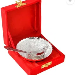 kabeer enterprises Aluminium Decorative Bowl set Bowl, Spoon Serving Set image 4