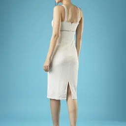 globus Women Bodycon White Midi/Calf Length Dress image 2