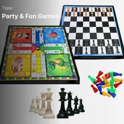 2 in 1 Chess & Ludo Game set 2 cm Chess Board-image-51
