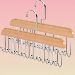 vzanex 8-Hook Timber Holder – Cap Handbag & Blouse Wooden Shirt Pack of 2 Hangers For Shirt-picture-41