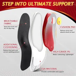 delidge Orthotic Insoles arch for Flat Feet and Plantar Fasciitis Pain Relief(Small) PU Foam Arch Orthotic, Regular Shoe Insole image 2