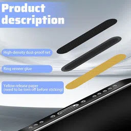 TOZKYN Mobile Phone Dustproof Stickers Protector, Mesh Speaker Anti Dust Adhesive Cover Audio Jack Black Anti-dust Plug image 3