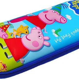 poksi Peppa Pig EVA pencil Pouch with Inside zipper and Pencil Holder | stationery Organizer for School Kids Art EVA Pencil Box image 2