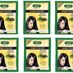 sunny herbals Black-6 , Black Ammonia Free Hair Color (Pack of 6) 20g X 6-picture-13