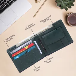 killer Men Casual Green Artificial Leather Wallet image 2