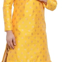 over crowd Men Jacquard Kurta Dhoti Set image 3