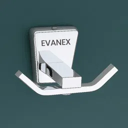 EVANEX Chrome Wall-Mount Rob Hook | Towel, Robe & Clothes Hanger (SELVI) 4.33 inch 2 Bar Towel Rod-picture-15