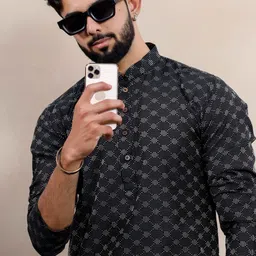 koshin Men Pure Cotton Kurta Pyjama Set-picture-15