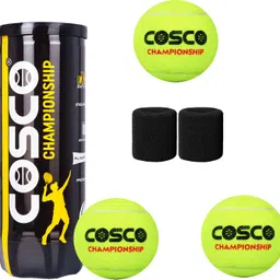 cosco CoscoChampionship Tennis Ball (Pack of 3 Balls) 2 Wrist Band Tennis Ball-picture-16