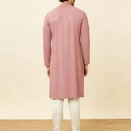 diamond cluster Men Chikan Embroidery Cotton Rayon Straight Kurta image 2