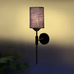 new era Antique Gold Wall Lamp with Maroon Jute shade image 3