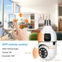 Cxoen Smart Bulb Camera E27 – Wireless Dual Lens, Human Tracking, Night Vision Security Camera image 4
