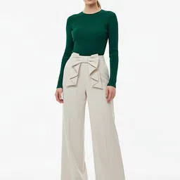 slayoff Women Loose Fit Cream Viscose Rayon Trousers-picture-42