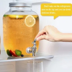 agssho Glassware Beverage 5LTR Dispenser with Silver Tap Bottled Water Dispenser image 2