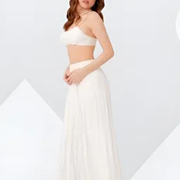 bhagat singh fabtex Women Solid Flared White Skirt image 3
