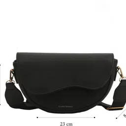 classy women Black Women Sling Bag Indie Core Mini Crossbody Bag – Adjustable Strap And Spacious Inside image 3