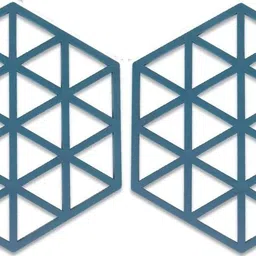 pepplo PVC Coaster Halka-A-Triangle-Blue-2,Pack of 2 Silicone Trivet-picture-28
