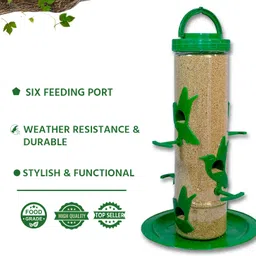 gkwings Pack of 2 Large Hanging Bird Feeder for Balcony, Garden Decor Tube Bird Feeder image 3