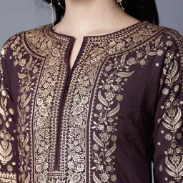 vishudh Women Solid Pure Cotton Straight Kurta image 5