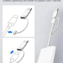 Zeitel SD Card Reader for iPad with USB C and Lightning Dual Connector Card Reader image 3
