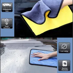 primefair Cloth for Car Cleaning (1 Pcs) - Ultra Soft, Thick Plush, Double Sided Wet and Dry Microfiber Cleaning Cloth image 2