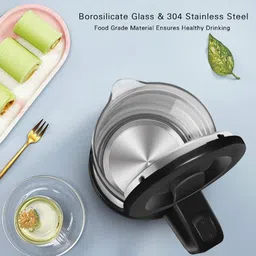 ever mall Electric Kettle, Window-Glass Double Wall Design Electric Tea Kettle Multi Cooker Electric Kettle image 3