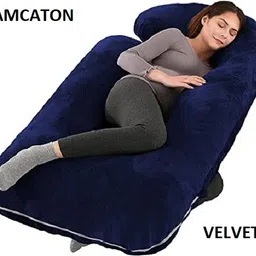 amcaton ultra soft j shaped pillow Microfibre, Polyester Fibre Solid Pregnancy Pillow Pack of 1-picture-21
