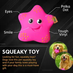 dreamauro Star Small Smiley Squeaky Toy for Dogs – Cute Soft Rubber Chew for Play & Fetch Rubber Chew Toy, Rubber Toy, Squeaky Toy, Training Aid For Dog & Cat image 5