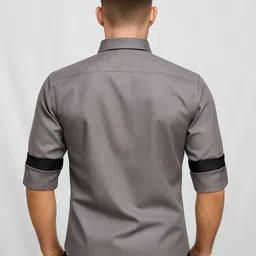 jibrailansari Men Slim Fit Solid Button Down Collar Party Shirt image 2