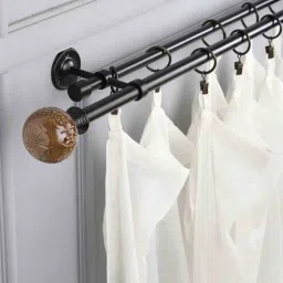 Brown 19mm Iron Curtain Rod with Finial-image-4