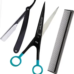 alba Professional Salon Scissor, Premium detangle Comb and Everyday Razor combo Scissors-picture-36
