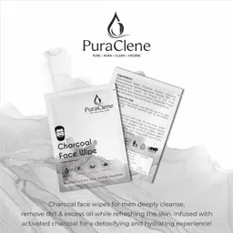 puraclene Charcoal Face Wipes for Men | Deep Cleanse & Oil Control with Charcoal & Menthol-picture-46