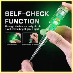 rajkuvar Electrical Tester Pen Voltage Sensitivity Compact Pen Dual Color LED Light Digital Voltage Tester image 1
