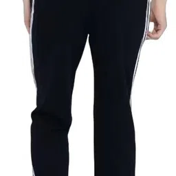 akovin Men Solid Black Track Pants image 2