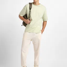 Men Solid Round Neck Pure Cotton Green T-Shirt-image-18