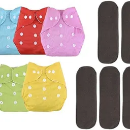 stakipo Small Cloth Button Diaper Combo - 5 diaper with black insert-picture-16