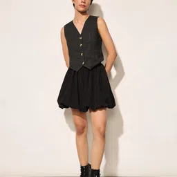 only Checkered Women Waistcoat image 2